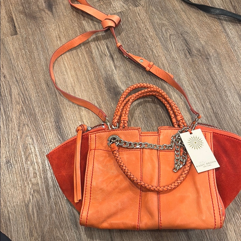 Orange and Red Leather Women's Bag